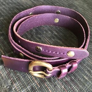 Genuine Leather Belt- Brass studs! EUC